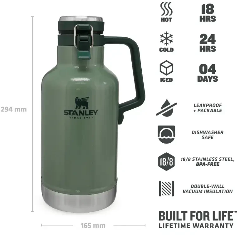 STANLEY CLASSIC GROWLER alaus butelio vakuuminė kolba - žalias 1,9l
