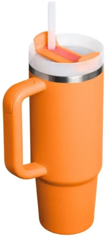 Stanley termo puodelis su šiaudeliu The Quencher H2.O FlowState Tumbler 0.89L oranžinis