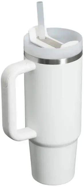 Termo puodelis Stanley Quencher H2.O FlowState 0,89 L - šerkšno baltos spalvos