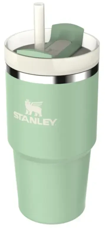 Stanley termo puodelis su šiaudeliu The Quencher H2.O FlowState Tumbler 0,59 l pistacijų spalvos