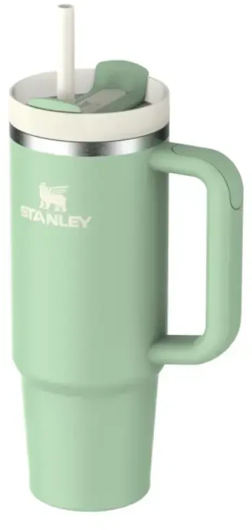 Stanley termo puodelis su šiaudeliu The Quencher H2.O FlowState Tumbler 0.89L pistacijų spalvos