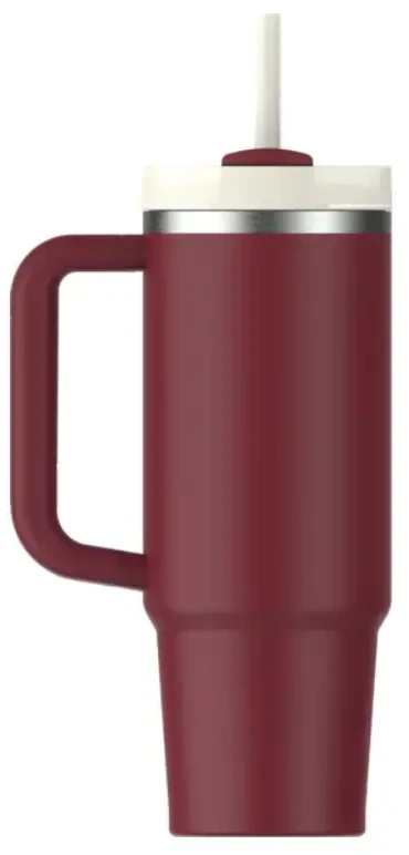 Stanley termo puodelis su šiaudeliu The Quencher H2.O FlowState Tumbler 0,89 l tamsiai raudonas