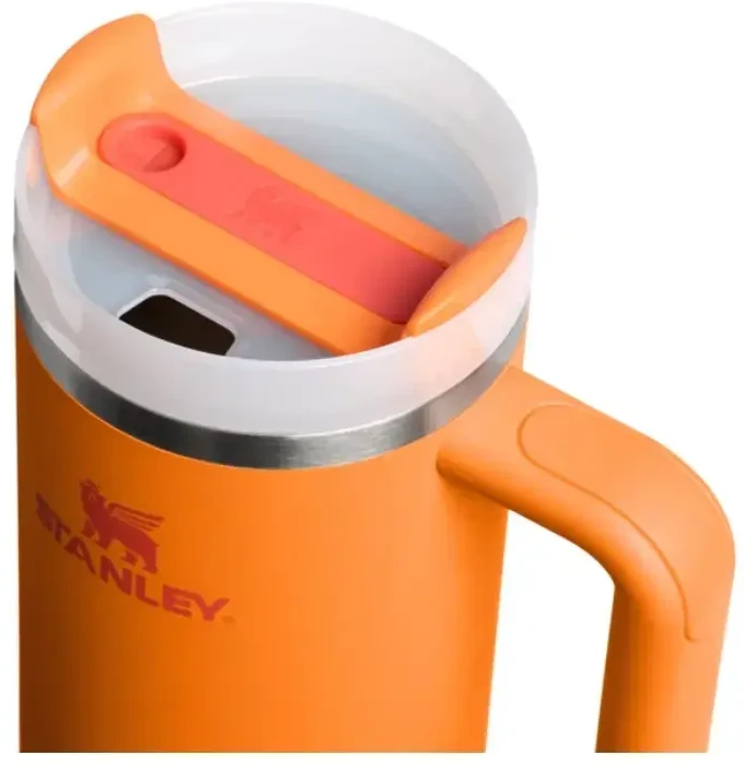 Stanley termo puodelis su šiaudeliu The Quencher H2.O FlowState Tumbler 0.89L oranžinis