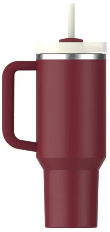 Stanley termosinis puodelis su šiaudeliu The Quencher H2.O FlowState Tumbler 1,18 l, tamsiai raudonas