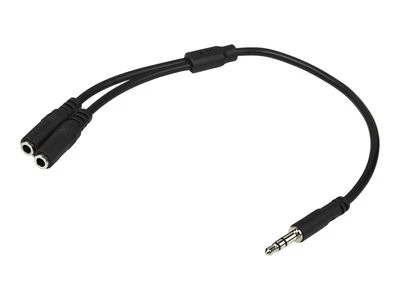 Kabelis StarTech Jack 3.5mm - Jack 3.5mm x2 0.15m juoda (MUY1MFFS)