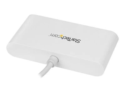 Baltas StarTech USB šakotuvas su integruotu kabeliu