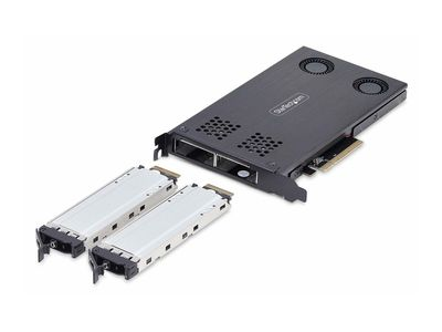 StarTech Dvigubas M.2 NVME SSD į PCIE X8 – išimamas mobilusis stovas / pagrindinė plokštė