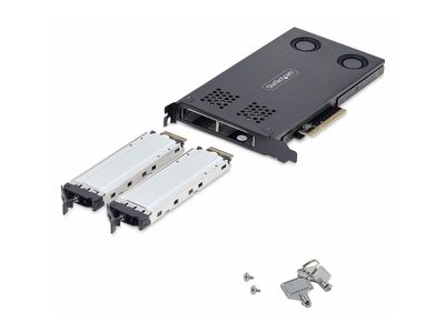 StarTech Dvigubas M.2 NVME SSD į PCIE X8 – išimamas mobilusis stovas / pagrindinė plokštė