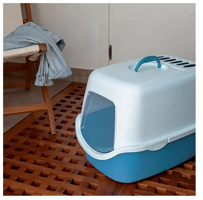 Stefanplast Cat toilet closed Cathy Filter 56x 40x 40cm baltas/ mėlynas