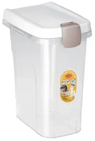Stefanplast Container for pet food storage 6kg 15L 33x22x41cm transparent/baltas