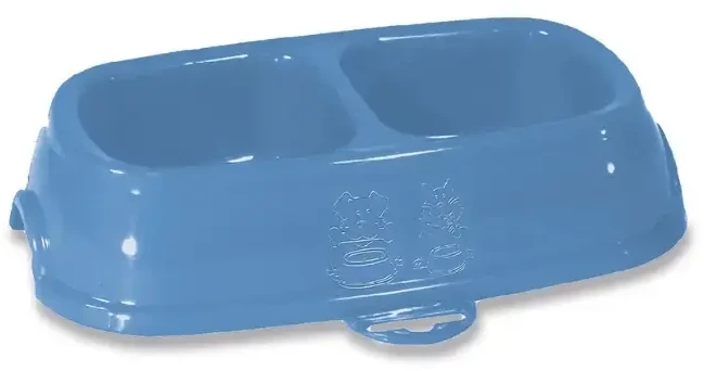 Stefanplast Feed bowl Break 11 0,4+0,4L 28x17x6cm assorted pilkas/mėlynas