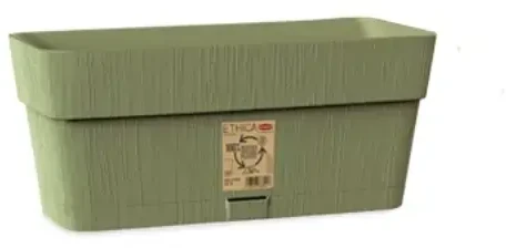 Stefanplast gėlių dėžutė su padėklu Ethica 30x13x12cm žalia
