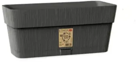 Stefanplast gėlių dėžutė su padėklu Ethica 30x13x12cm pilka