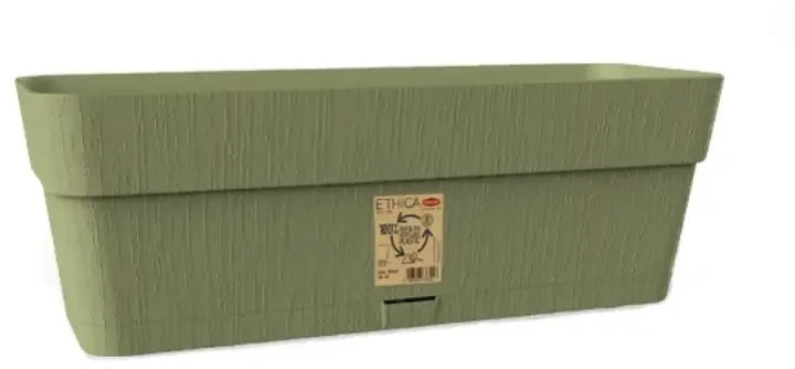 Stefanplast gėlių dėžutė su padėklu Ethica 50x18x17cm žalia