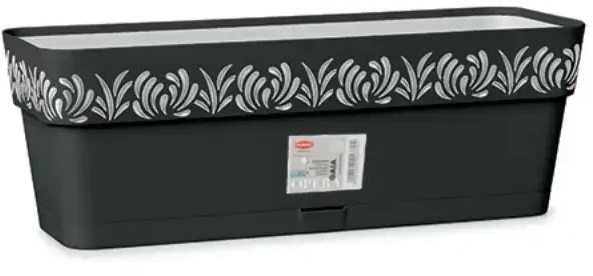 Stefanplast Self-watering planter Gaia Antracito Plastmasinis (19 x 17 x 49,5 cm)