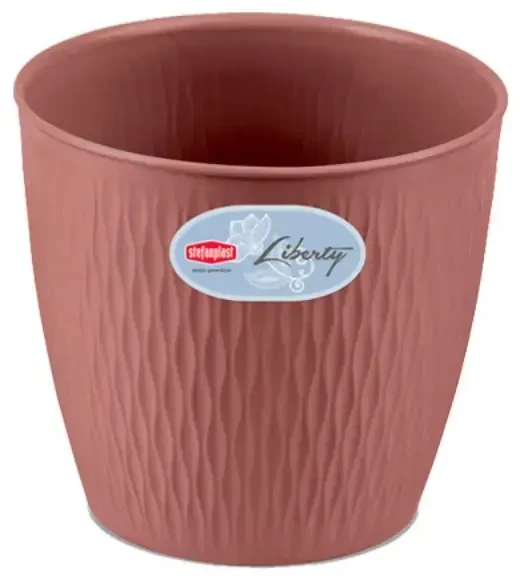 Stefanplast gėlių vazonas Liberty Ø20x19cm ruda