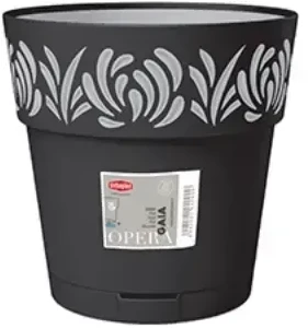 Stefanplast Vazonas su automatiniu drėkinimu Gaia Antracito Plastmasinis (15 x 15 x 15 cm)