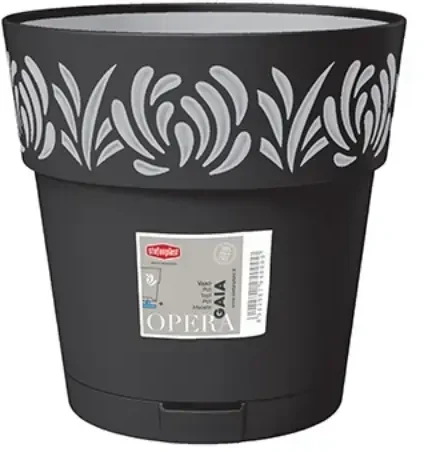 Stefanplast Self-watering pot Gaia Antracito Plastmasinis (25 x 25 x 25 cm)