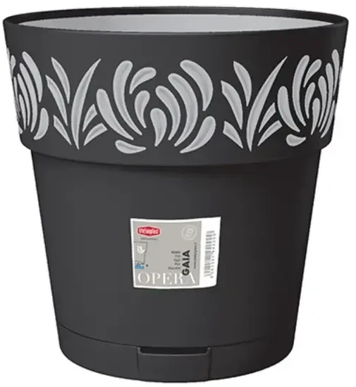 Stefanplast Self-watering pot Gaia Antracito Plastmasinis (29 x 29 x 29 cm)