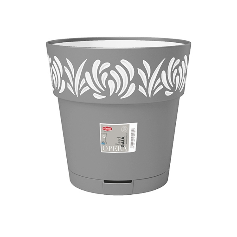 Lumarko Self-watering pot Gaia Pilka Plastmasinis (29 x 29 x 29 cm)
