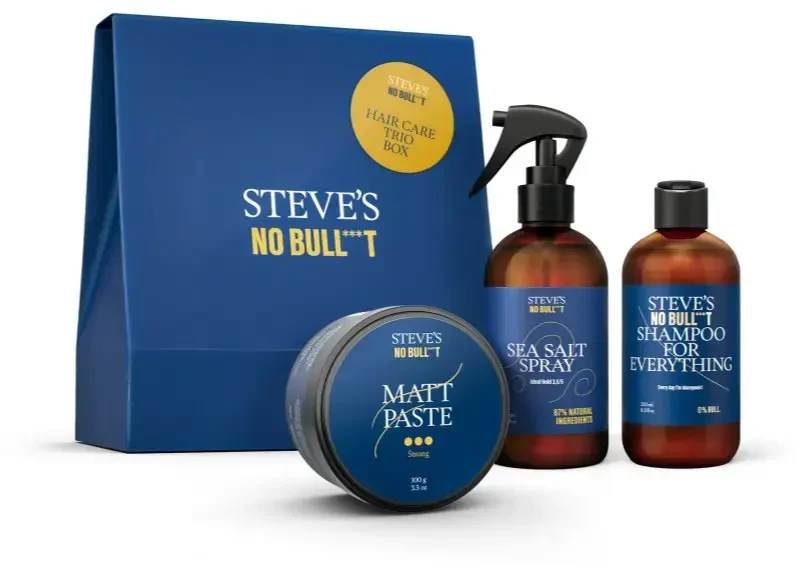 Steves No Bullt Steve's plaukų priežiūros priemonių trio dėžutė dovanų rinkinys