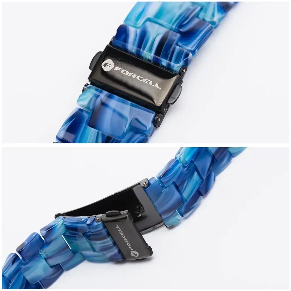 FORCELL F-DESIGN FA04 marble textured resin apyrankė skirta Apple Watch 38 / 40 / 41 mm mėlynos spalvos