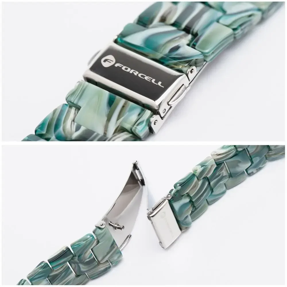 FORCELL F-DESIGN FA04 marble textured resin apyrankė skirta Apple Watch 38 / 40 / 41 mm žalios spalvos