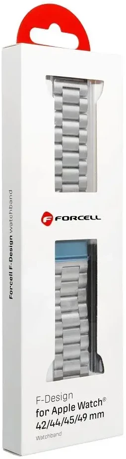 FORCELL F-DESIGN FA10 stainless steel apyrankė skirta Apple Watch 42 / 44 / 45 / 49 mm sidabro spalvos