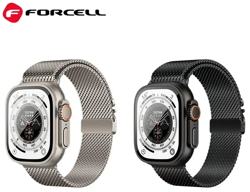 „Apple Watch“ dirželis Forcell F-Design FA11 plieno užsegimas 38/40/41 mm juodas