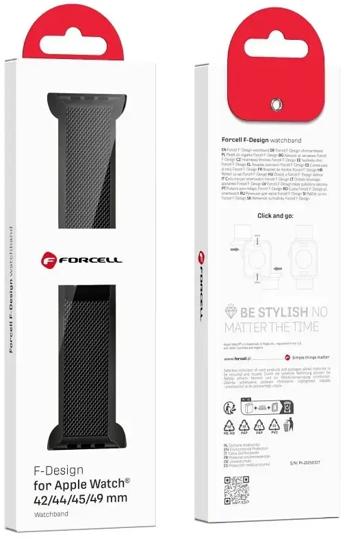 „Apple Watch“ dirželis Forcell F-Design FA14 magnetinis plienas 42 / 44 / 45 / 49 mm rožinis