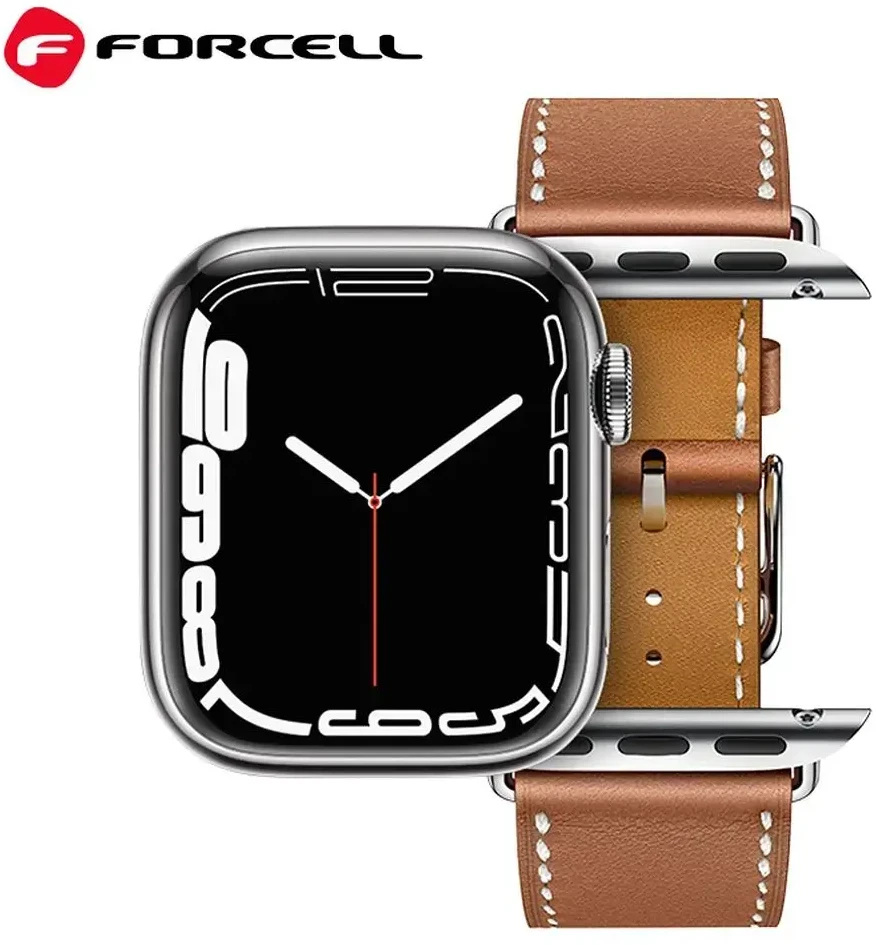 „Apple Watch“ dirželis Forcell F-Design FA20 skylučių dirbtinės odos 42/44/45/49 mm, raudonas