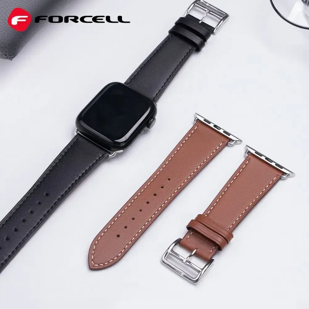 „Apple Watch“ dirželis Forcell F-Design FA20 skylučių dirbtinės odos 38/40/41 mm, raudonas
