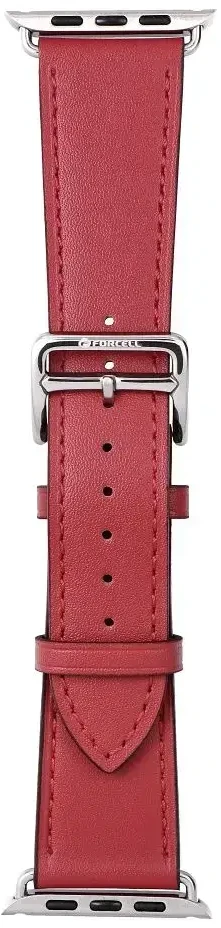 „Apple Watch“ dirželis Forcell F-Design FA20 skylučių dirbtinės odos 42/44/45/49 mm, raudonas