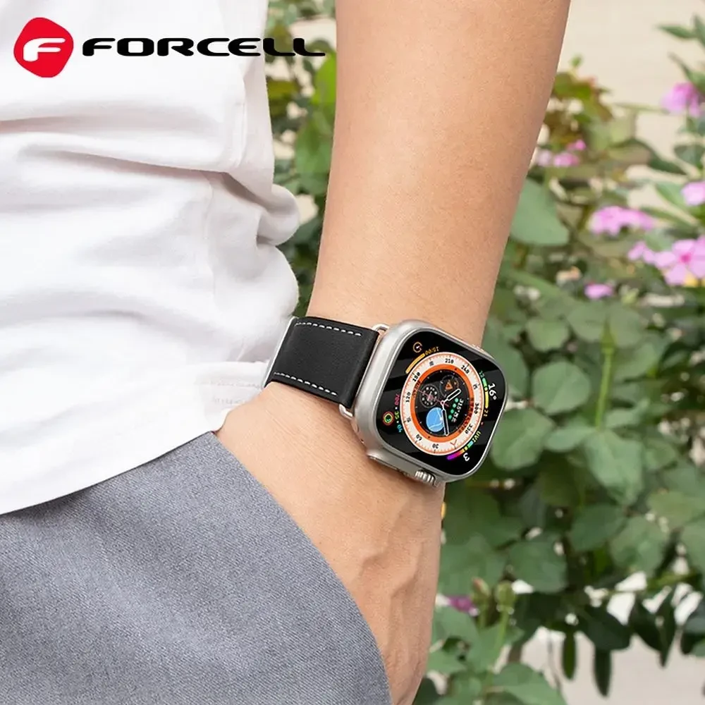 „Apple Watch“ dirželis Forcell F-Design FA20 skylučių dirbtinės odos 38/40/41 mm, raudonas
