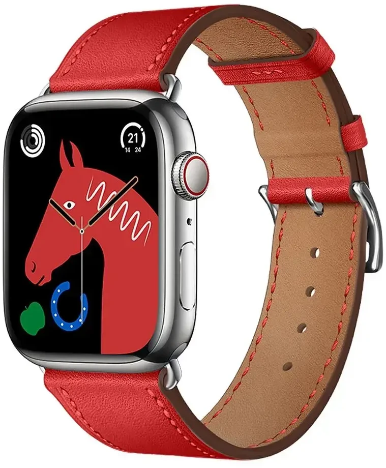 „Apple Watch“ dirželis Forcell F-Design FA20 skylučių dirbtinės odos 42/44/45/49 mm, raudonas