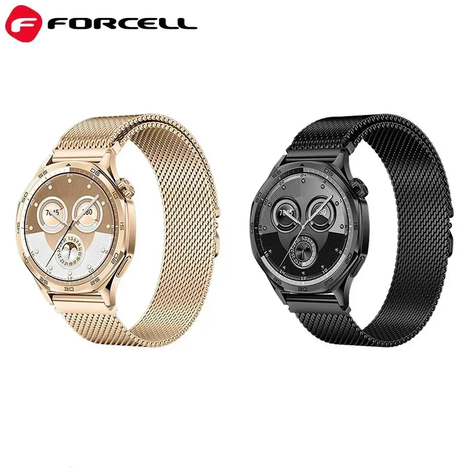 Dirželis, skirtas „Samsung Galaxy Watch Forcell F-Design FS10“, magnetinis, plieno, 22 mm, juodas
