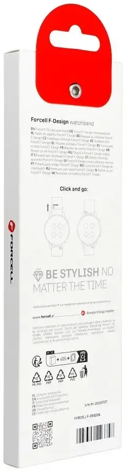 FORCELL F-DESIGN FS06 apyrankė skirta Samsung Galaxy Watch 22 mm sidabro spalvos
