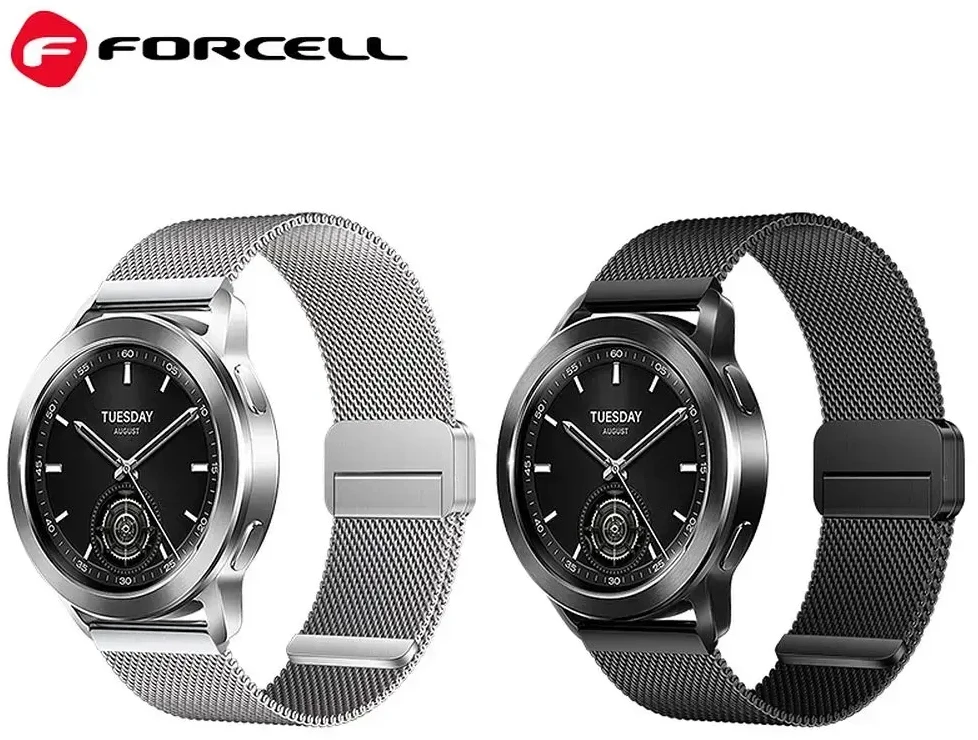 Dirželis „Samsung Galaxy Watch Forcell F-Design FS11“ magnetiniam plienui, 20 mm, sidabrinis