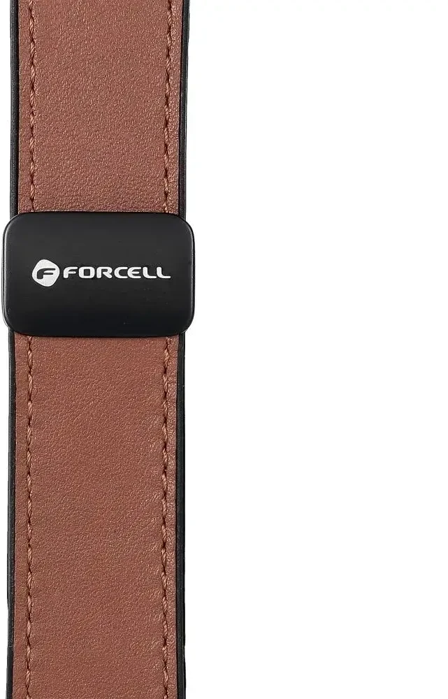 Dirželis „Samsung Galaxy Watch Forcell F-Design FS20“ magnetiniam eko odos 20 mm rudam laikrodžiui