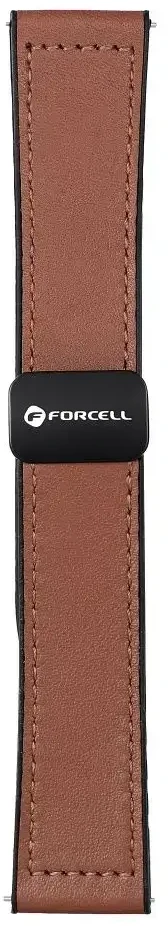Dirželis „Samsung Galaxy Watch Forcell F-Design FS20“ magnetiniam eko odos 20 mm rudam laikrodžiui