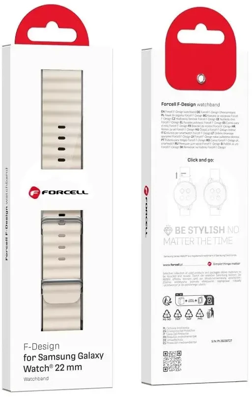 FORCELL F-DESIGN FS01 apyrankė skirta Samsung Watch 20 mm star light