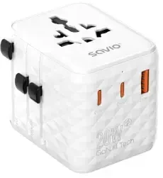 Savio AP-08 maitinimo adapteris/inverteris 20 W Baltas