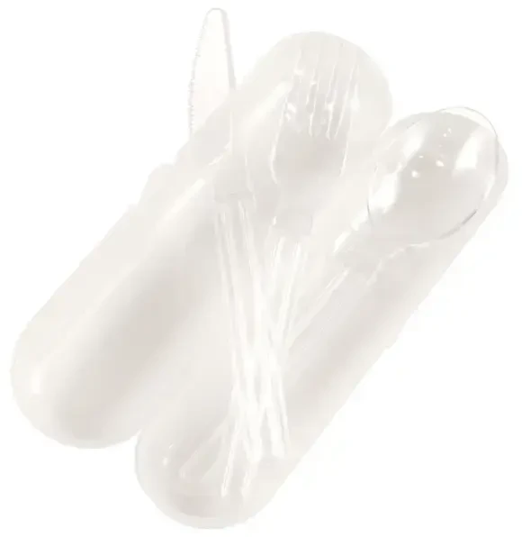 Style Cutlery set in a transparent box Foody assorted, transparent/mėlynas/žalias/pink