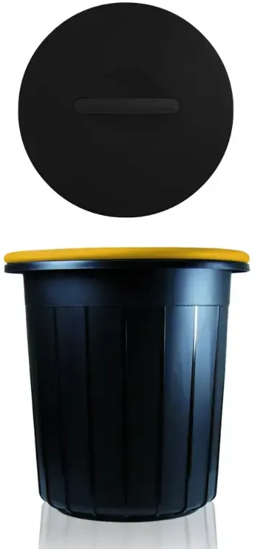 Style Šiukšliadėžė Eco solution 16L 33x33x33,5cm tamsi pilka/geltona