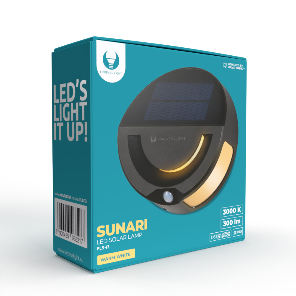 Forever TelForceone SUNARI saulės lempa LED FLS-13 32*SMD PIR 6W 300lm 3000K 1200mAh ličio jonų amžina šviesa