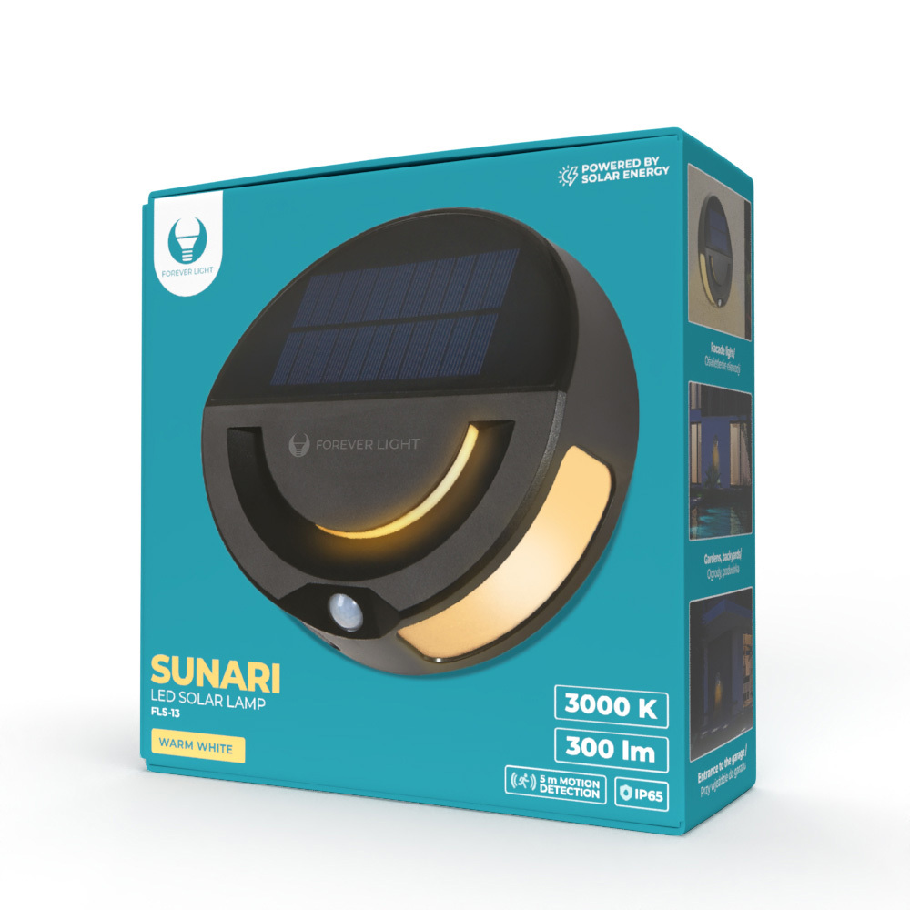 Forever TelForceone SUNARI saulės lempa LED FLS-13 32*SMD PIR 6W 300lm 3000K 1200mAh ličio jonų amžina šviesa