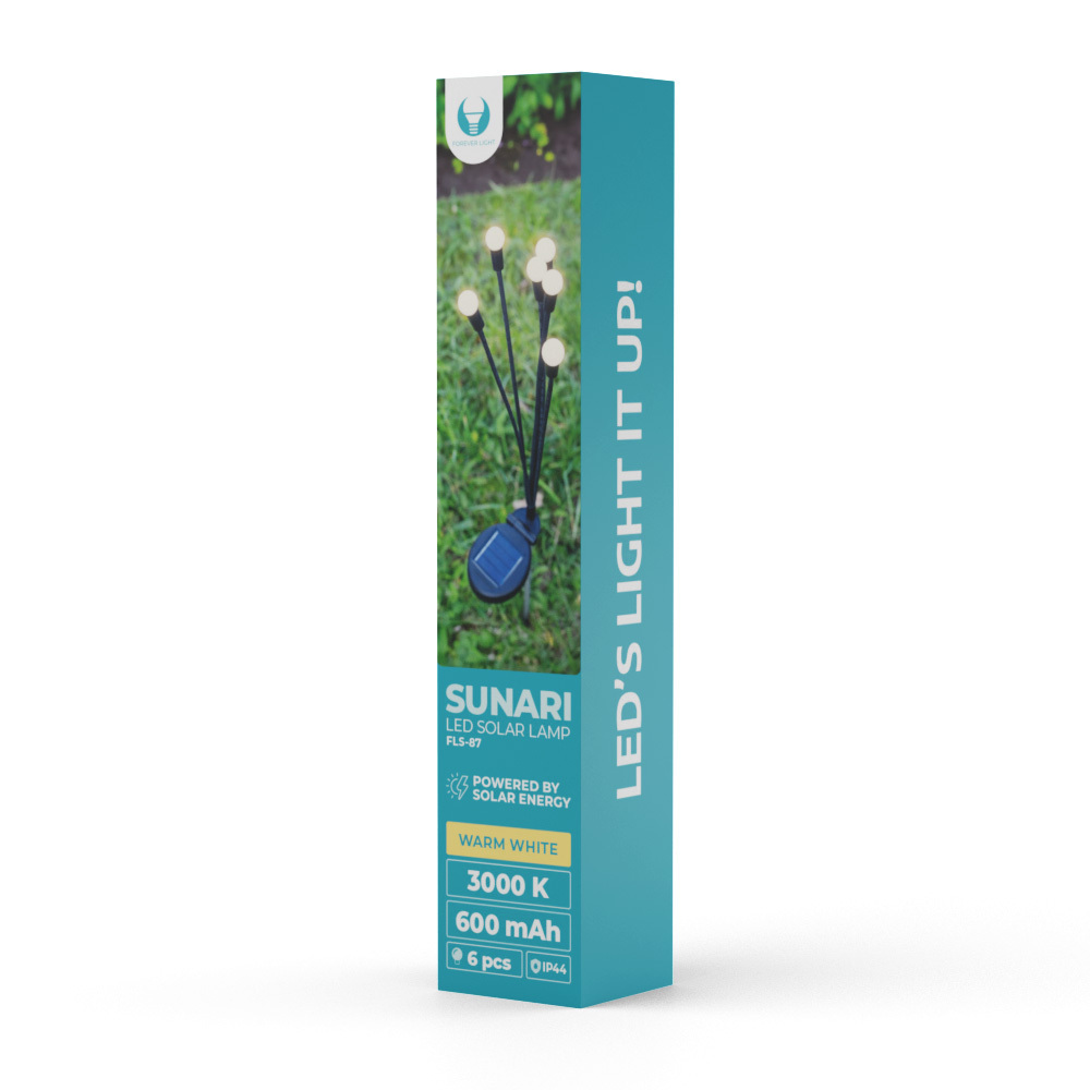 TelForceone SUNARI saulės lempa LED FLS-87 saulės ugniagesiai x6 3000K 600mAh Li-Ion Forever Light