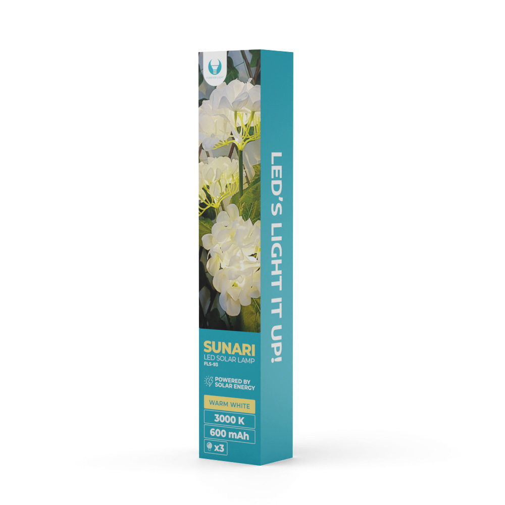 TelForceone SUNARI saulės lempa LED FLS-93 Hydrangeas 3000K 600mAh Li-Ion Forever Light