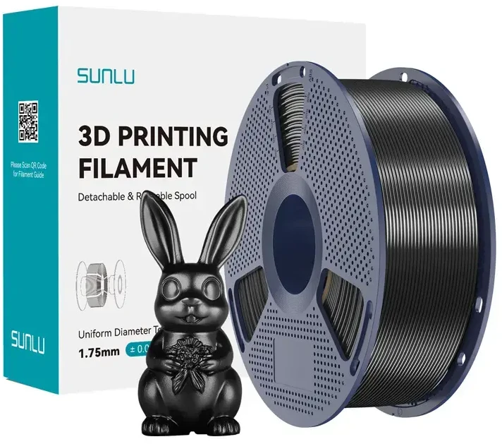 Sunlu PLA+ Silk Filament (Juodas)