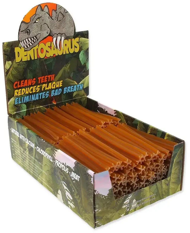 Šunų skanėstas – Mr. Dental demonstracinės dentozauro formos lazdelės su propoliu S 10 cm 160 vnt.